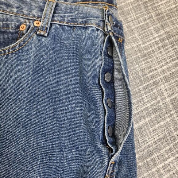 Levi's 501 Jeans Original Button Fly Straight Leg Lt-Med 38X30 (act. in pics) - Picture 13 of 15